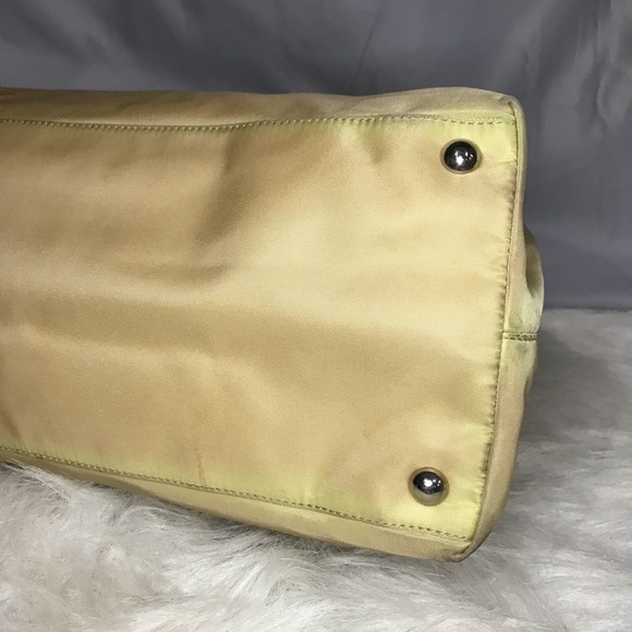 Beautiful Vintage Prada Cammello Nylon w/ Leather Handles Shopping Tote Bag - Picture 7 of 15